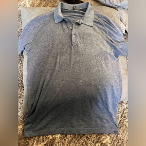 Lululemon Metal Vent Tech Polo Men's Heather Blue Gray Polo Shirt Size Large